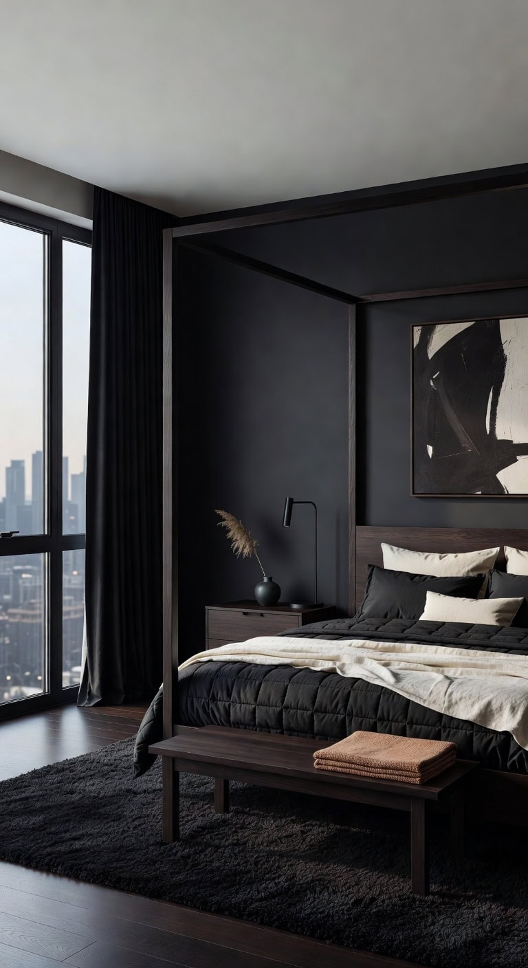 black canopy bedroom elegance