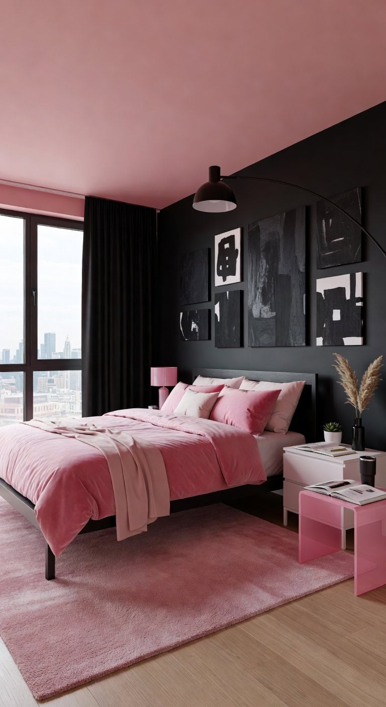 black canvas pink acrylic