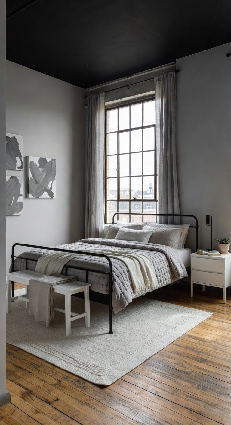 black centered airy loft