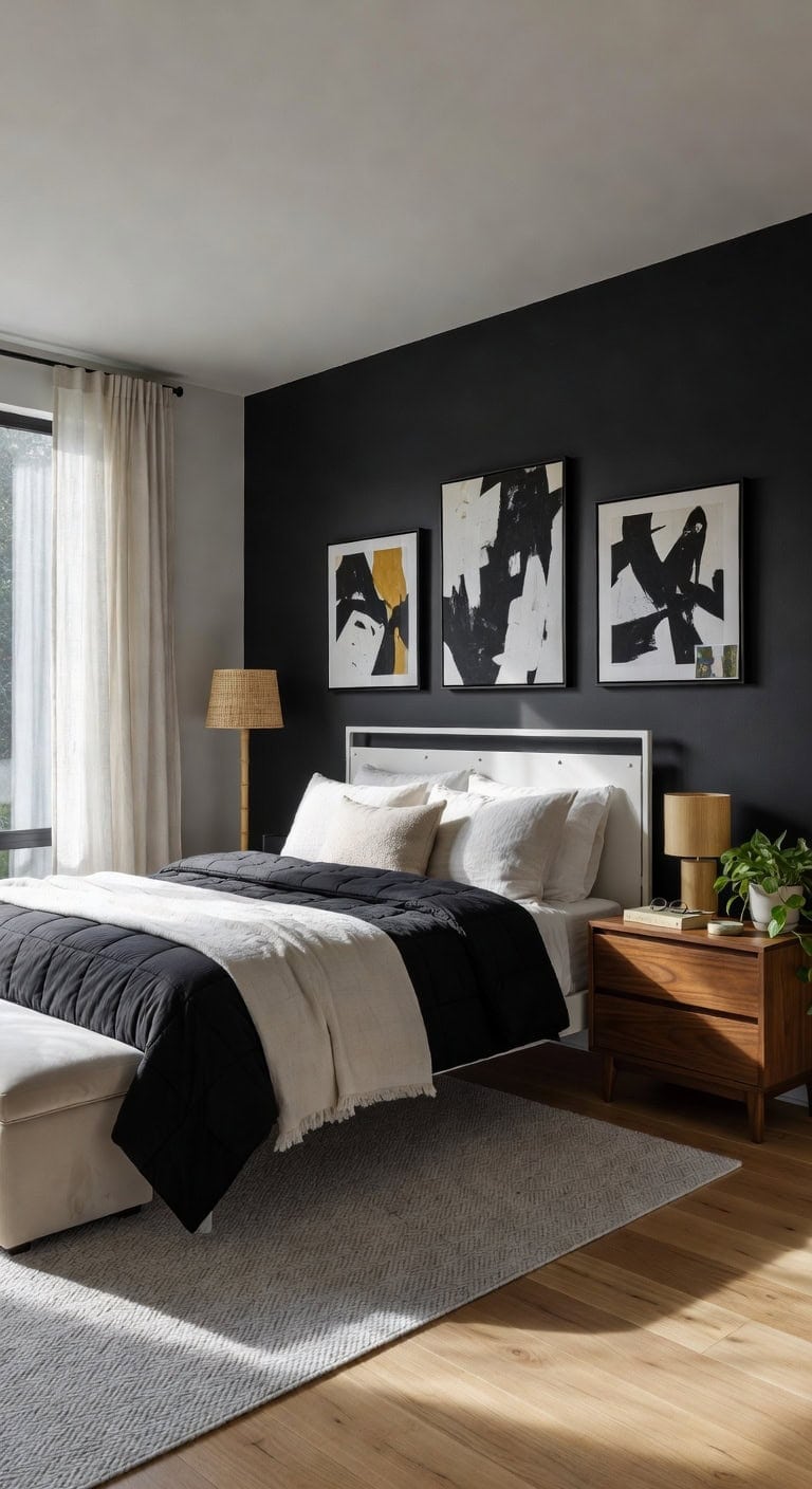 black comforter abstract art