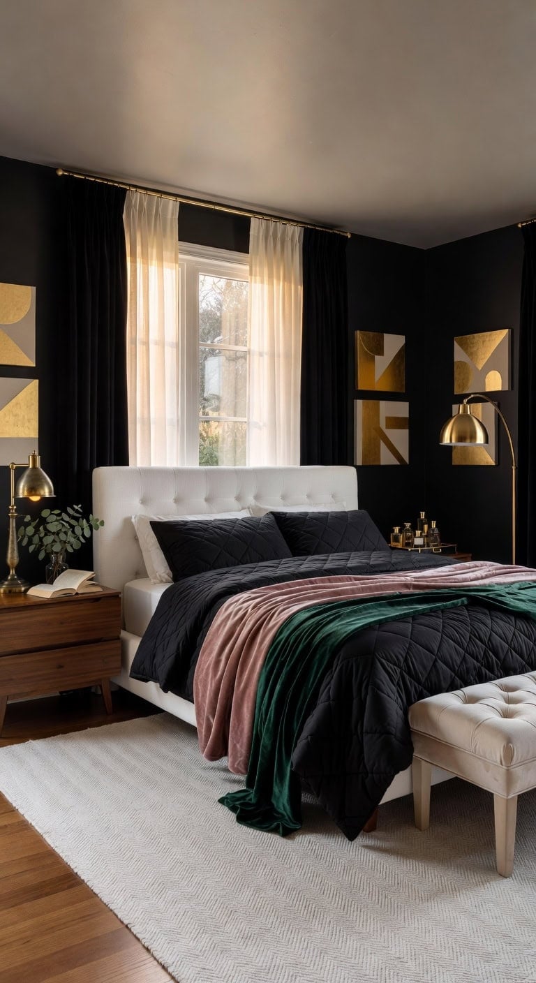 black comforter velvet throws