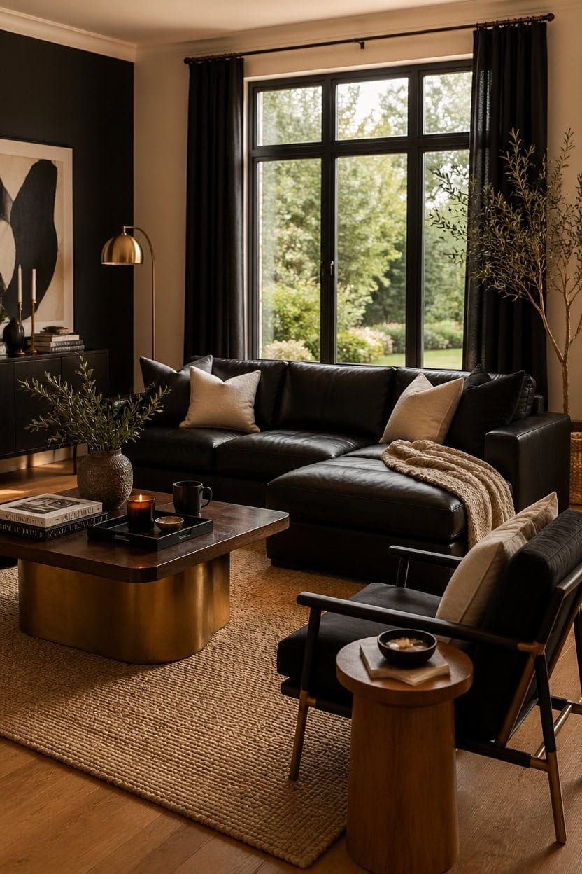 black cream brass wood
