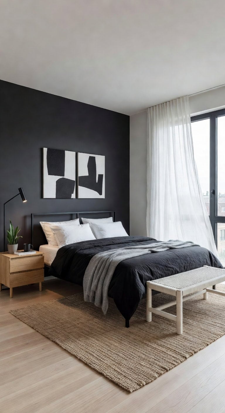 black metal floating bed