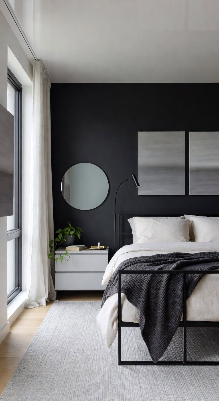 black metal minimalist bedroom