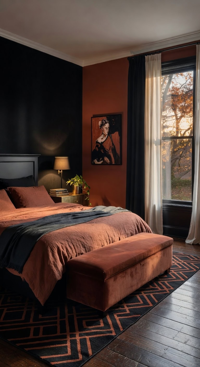 black rust classic bedroom