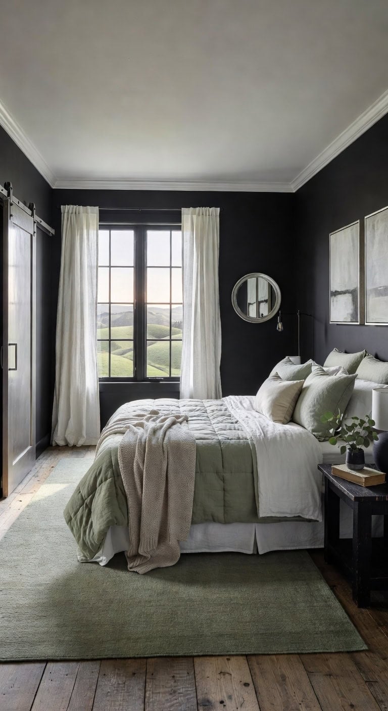 black sage silver farmhouse bedroomblack sage silver farmhouse bedroom