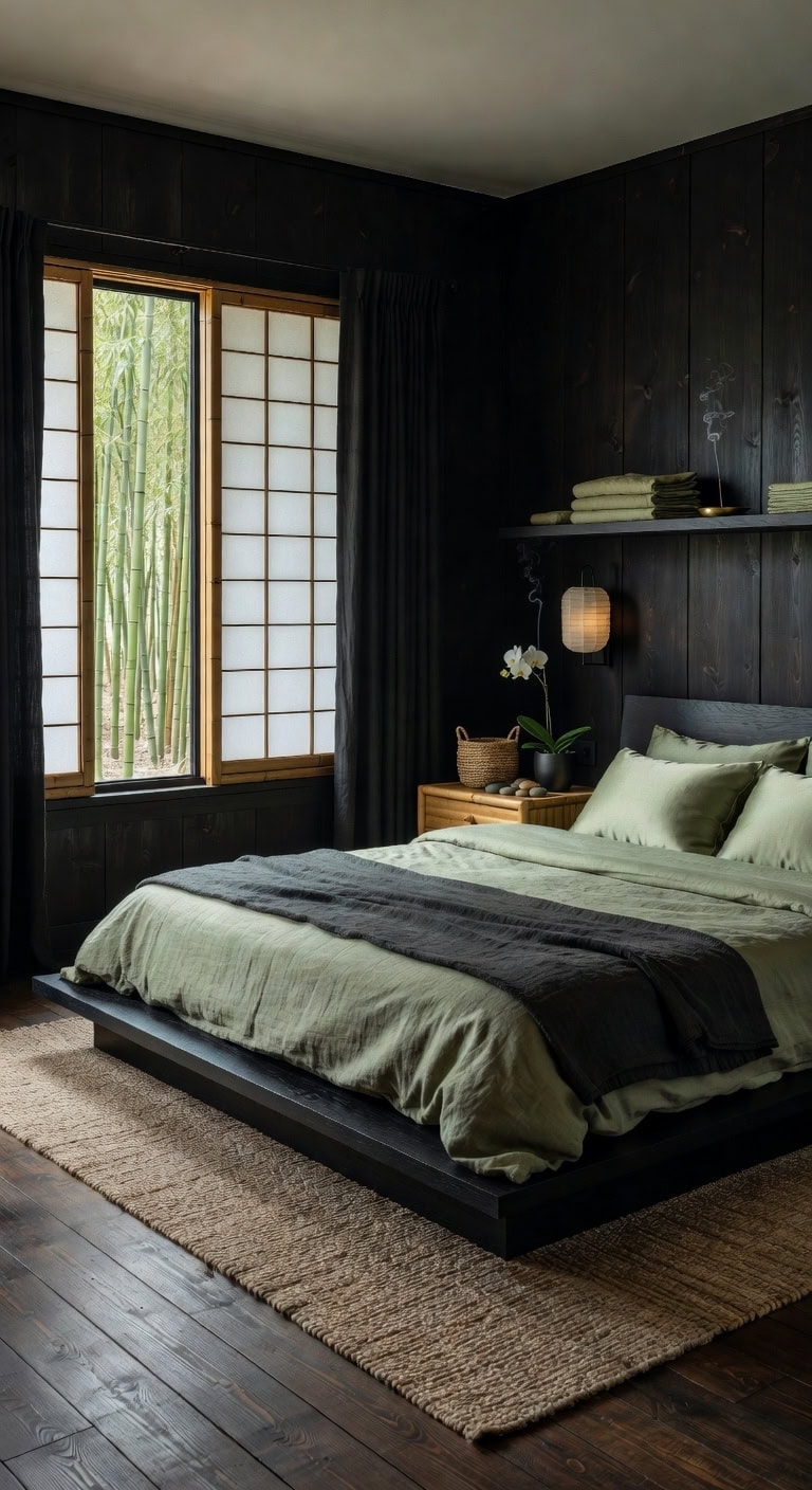 black sage zen bedroom