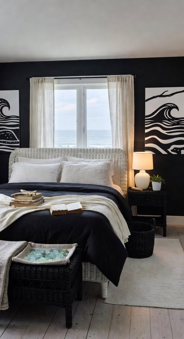 black white coastal retreat