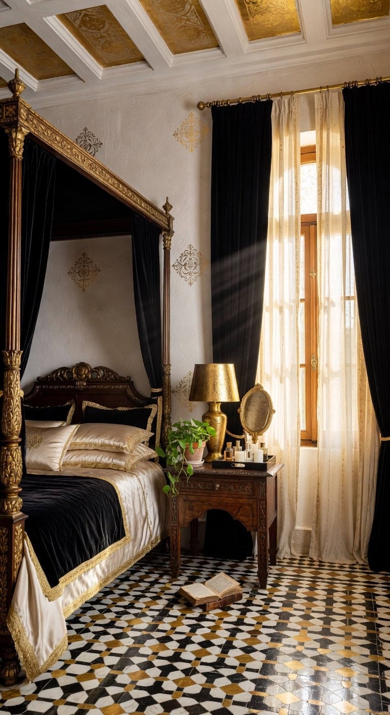 black white scandinavian luxury bedroom