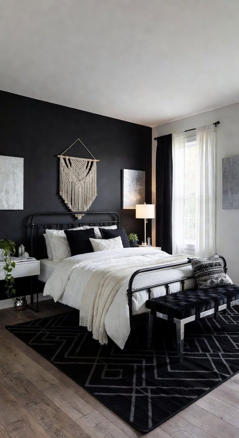 black white silver boho