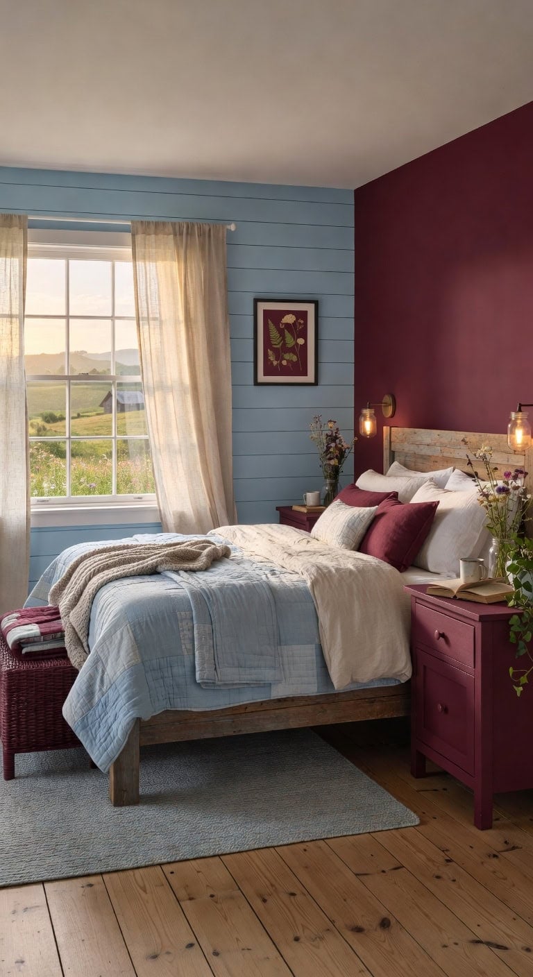 blue burgundy country retreat