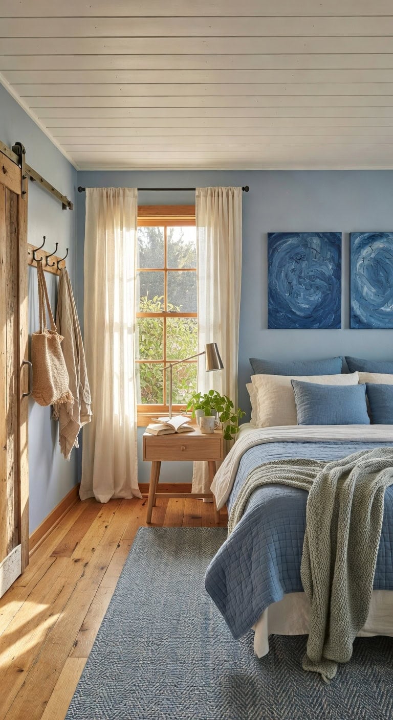 blue farmhouse bedroom retreat