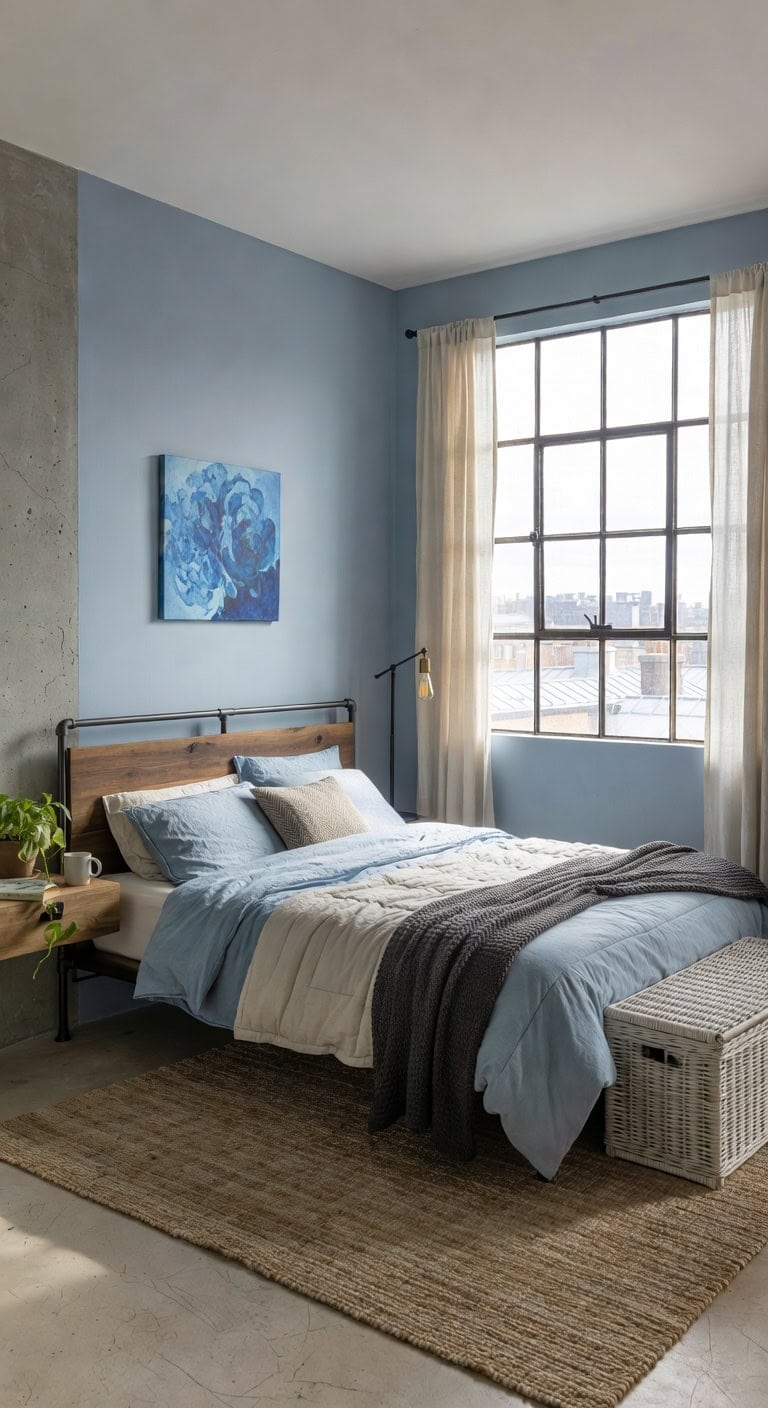 blue wood bedroom sanctuary
