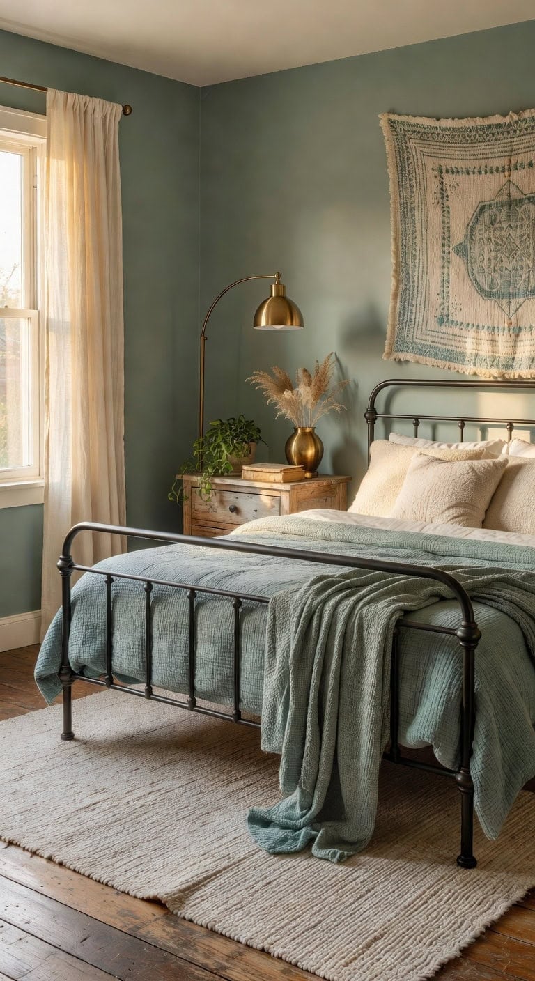 boho chic black bedroom