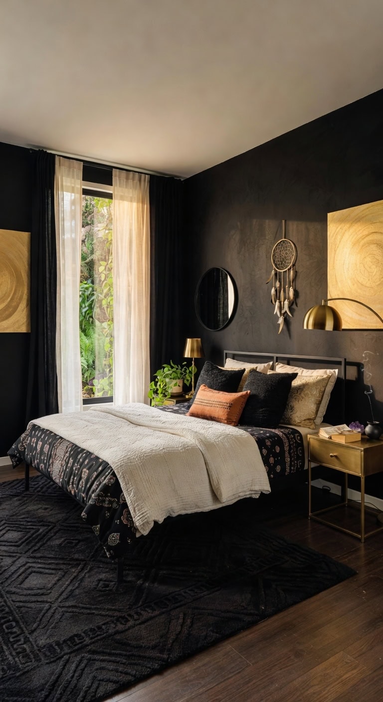 boho elegance black gold