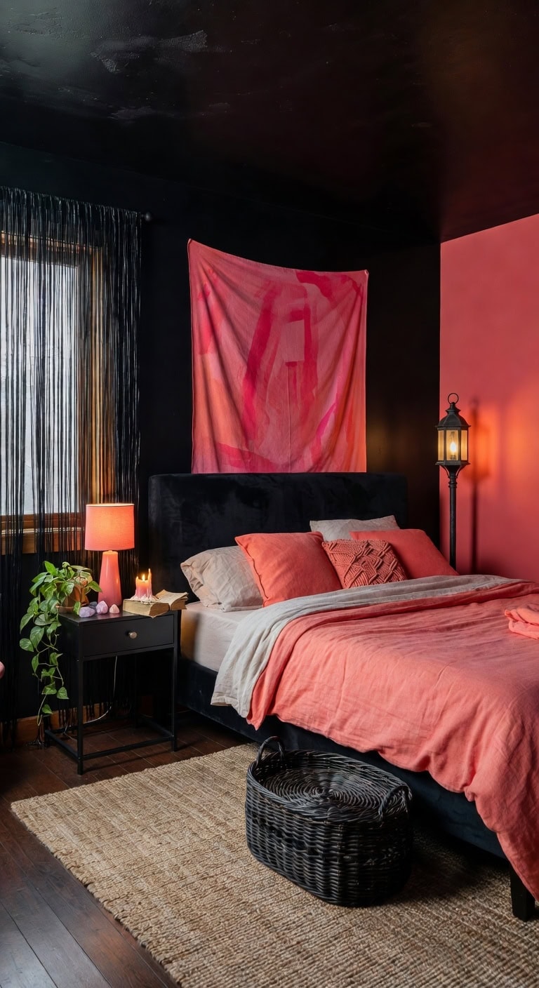 bold black coral boho