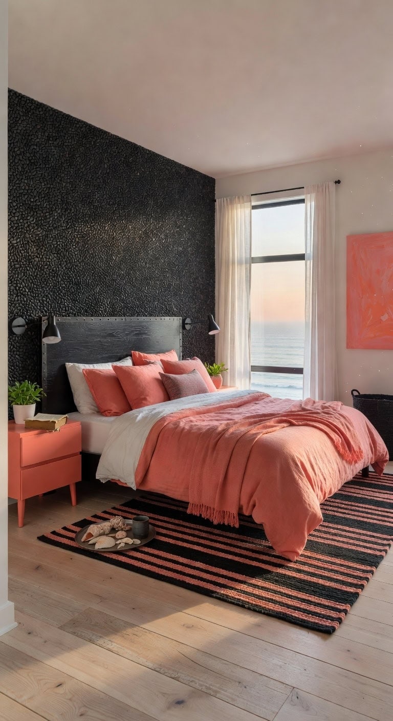 bold black pebble coastal retreat