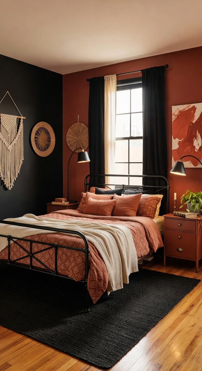 bold black rust boho