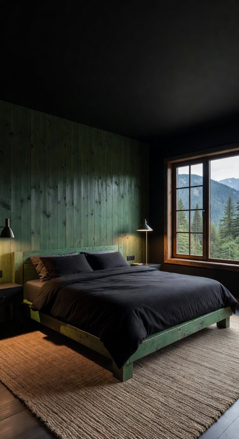 bold nature inspired bedroom contrast