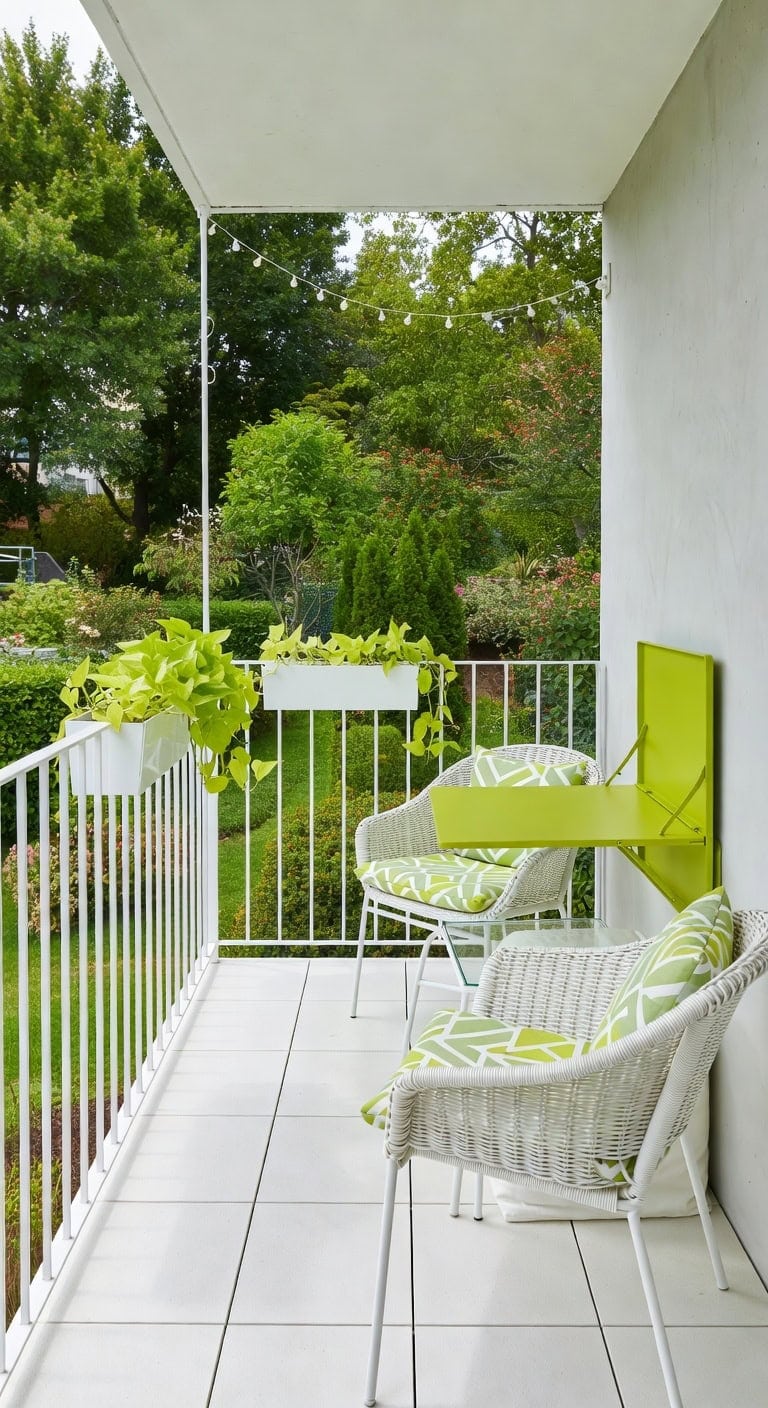 bright lime minimalist balcony oasis