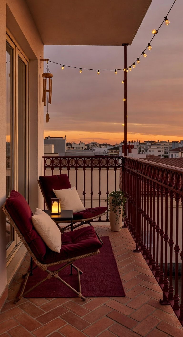 burgundy velvet cream balcony