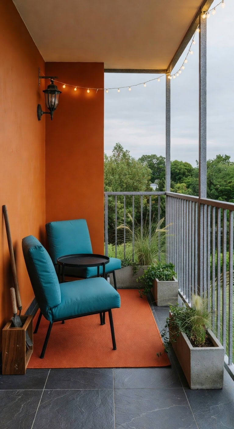 burnt orange granite modern balcony