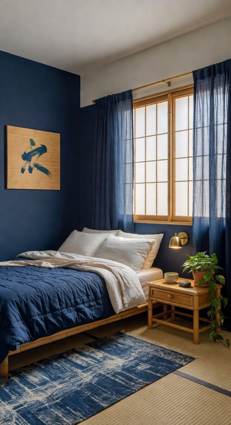 calm blue zen bedroom