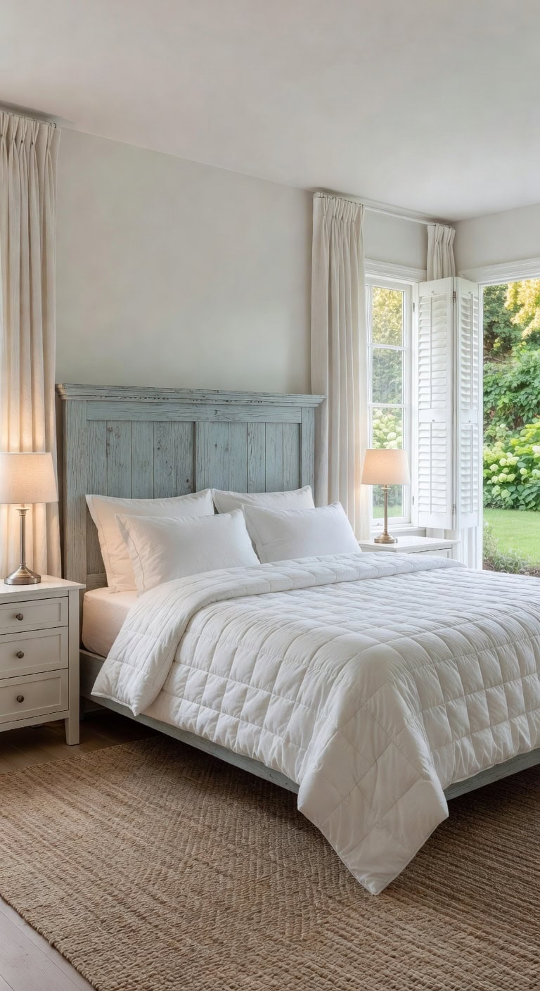 calming muted blue bedroom