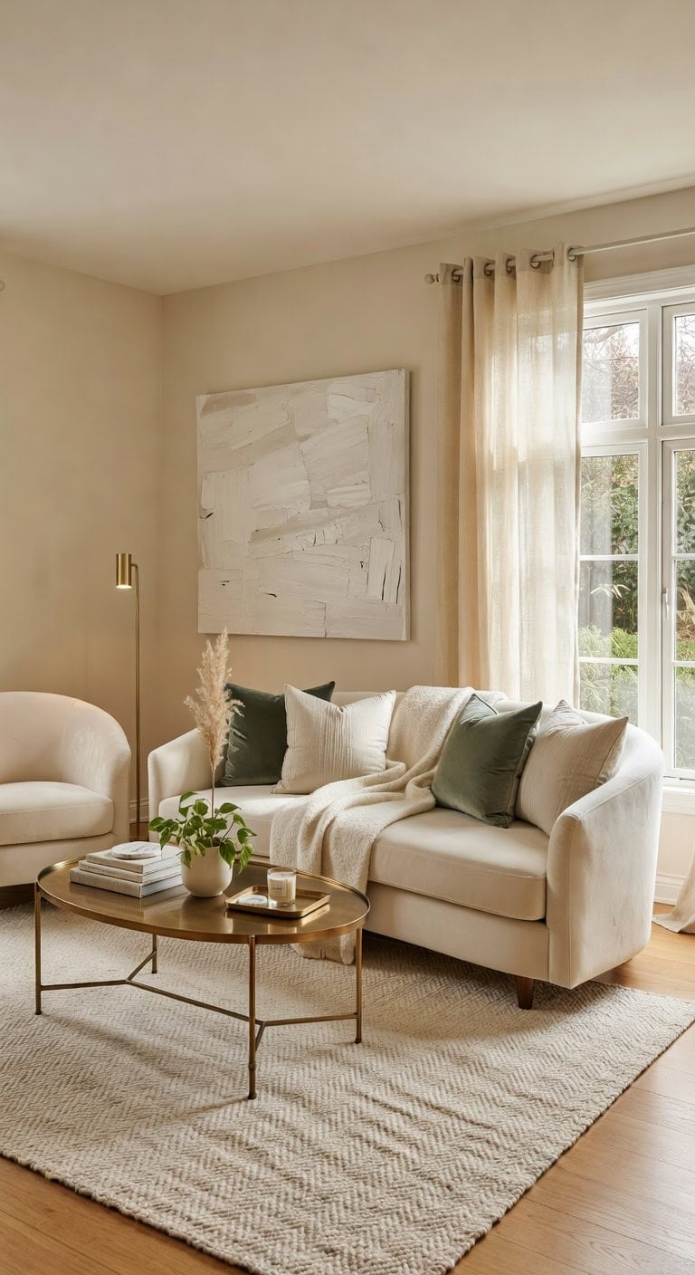 champagne cream curved living