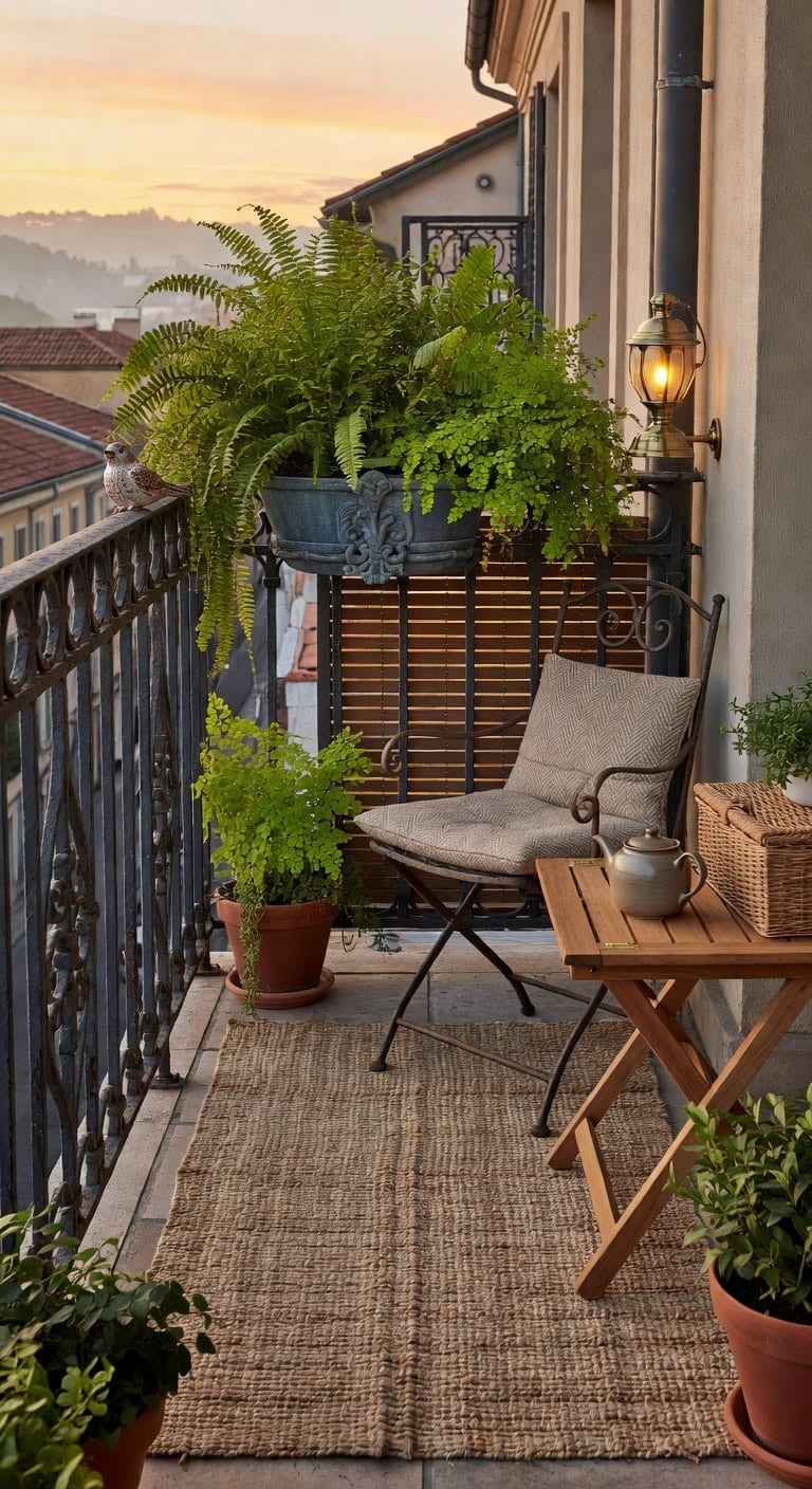 charcoal pewter fern balcony