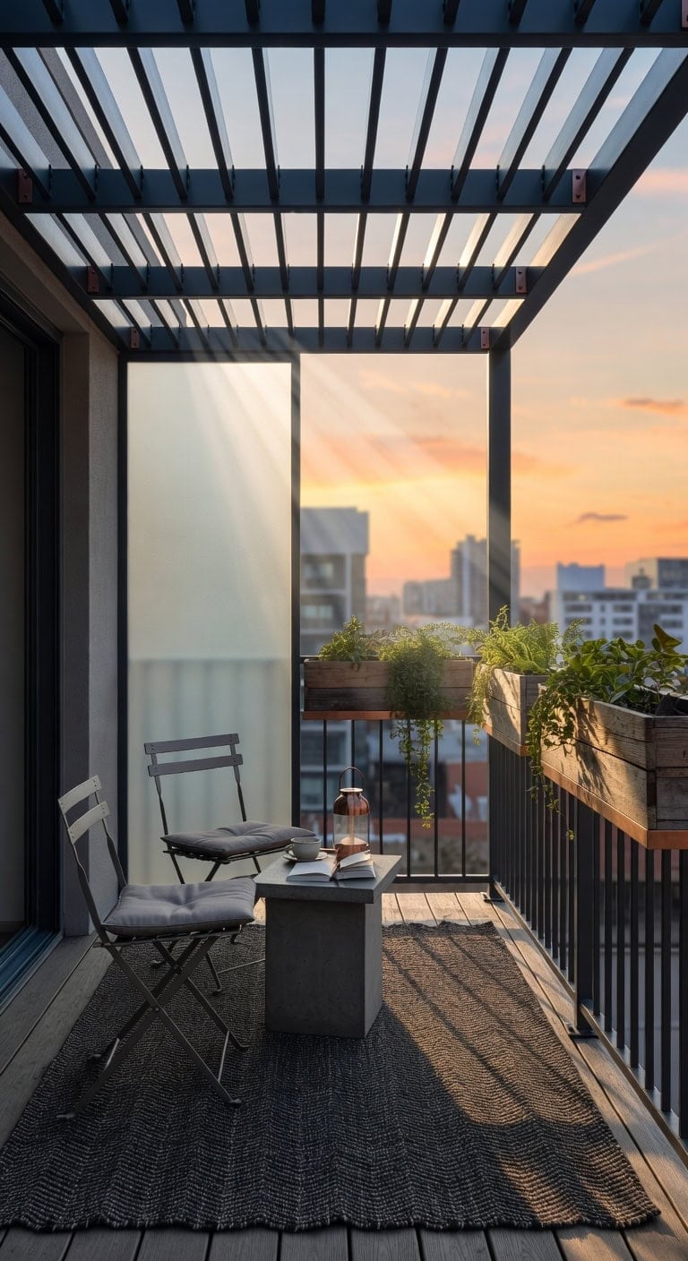 charcoal steel adjustable pergola