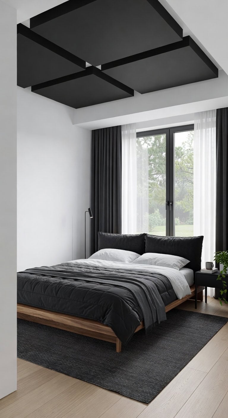 charcoal white modern bedroom
