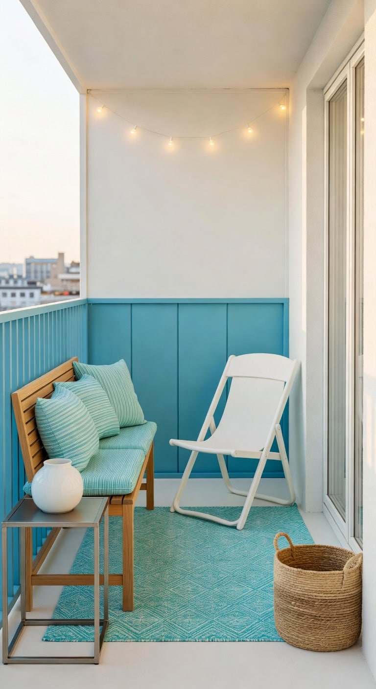 chic compact balcony styling