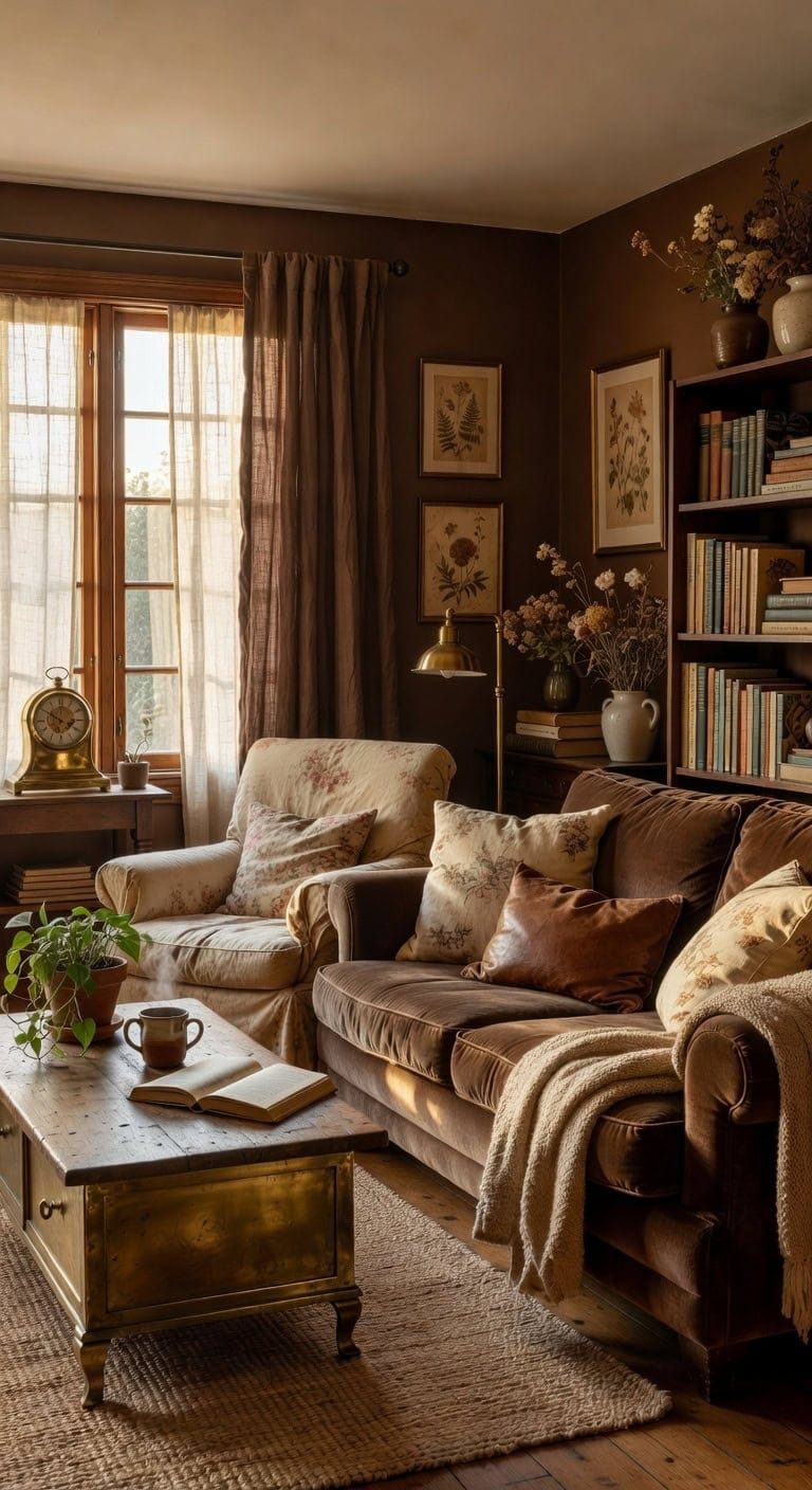 chocolate brown cottage vibe