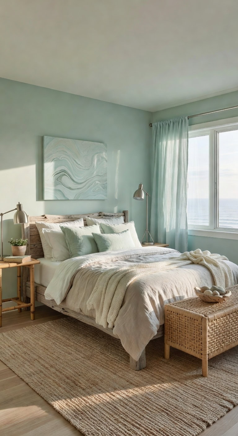 coastal bedroom sea foam serenity