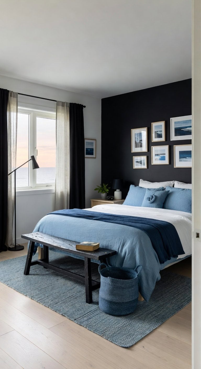 coastal black bench serenity