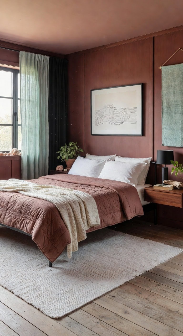 coastal black rosewood bedroom