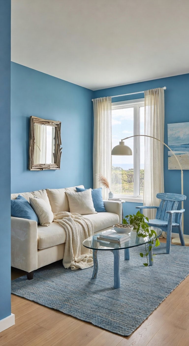 coastal blue cream living