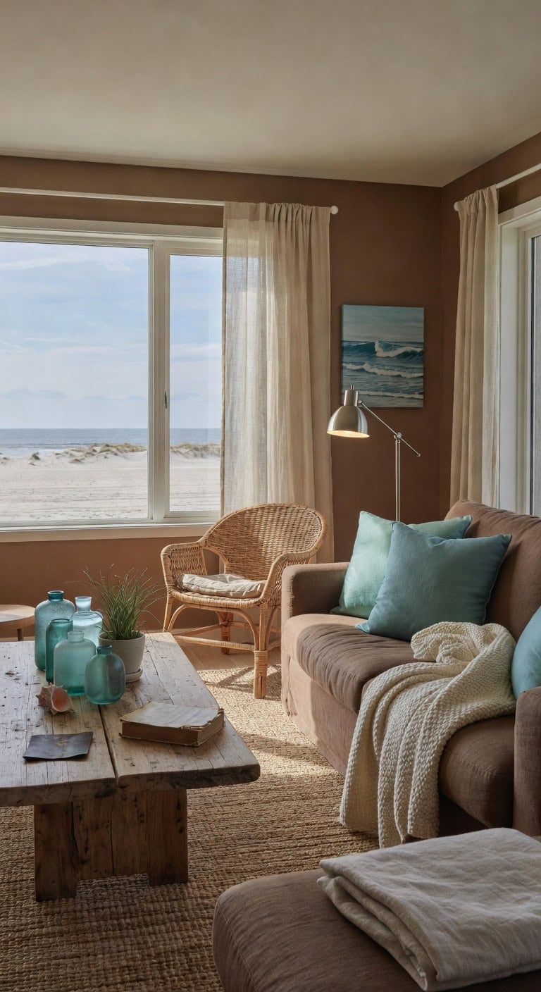 coastal driftwood living room