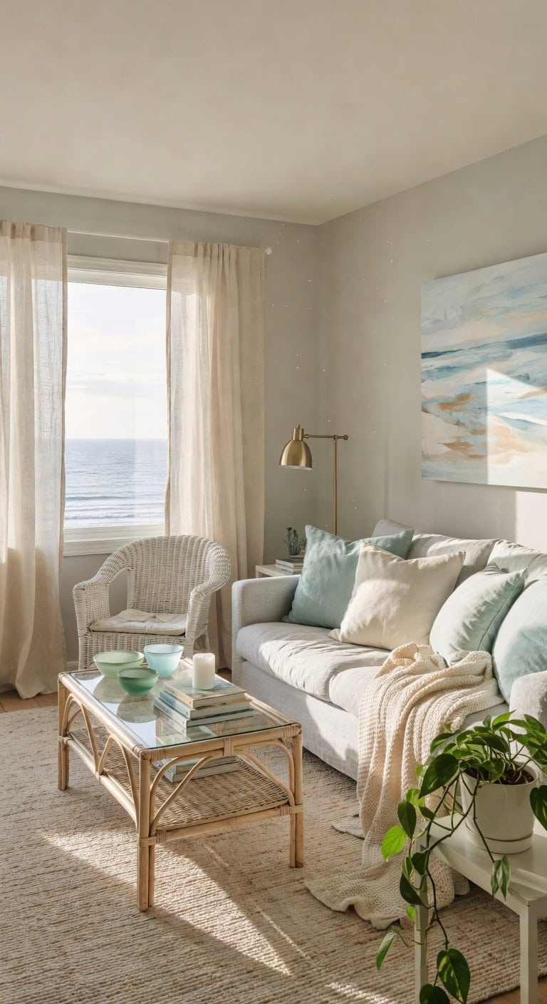 coastal gray cream rattan