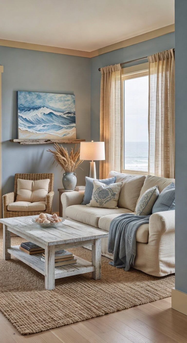 coastal modern blue gray accents
