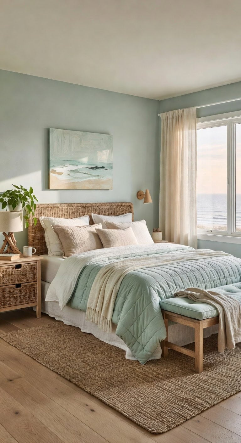 coastal rattan bedroom retreat