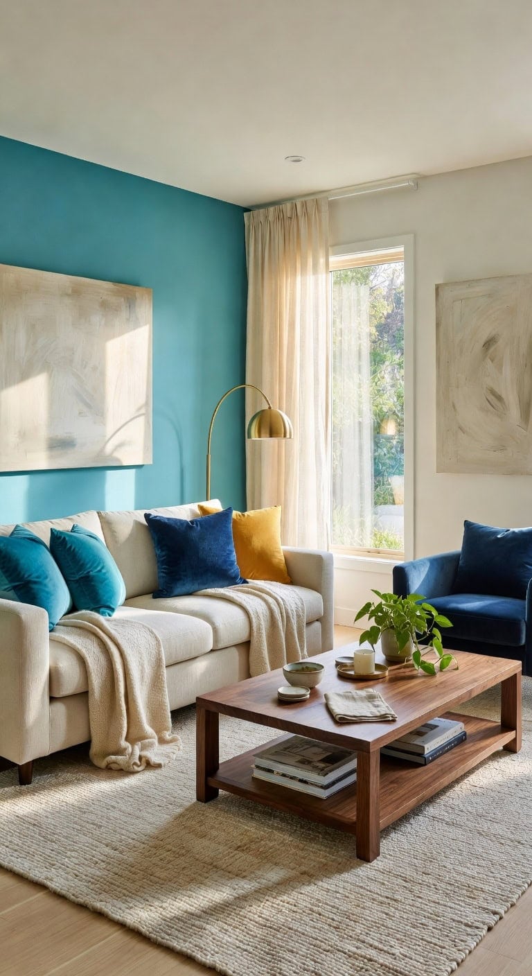colorful sofa with vibrant accents