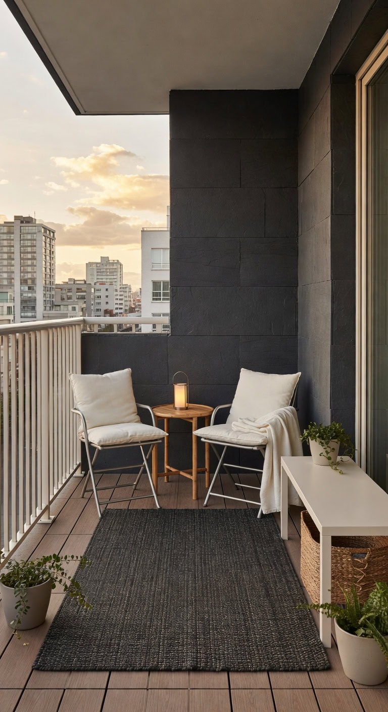compact stylish balcony seating