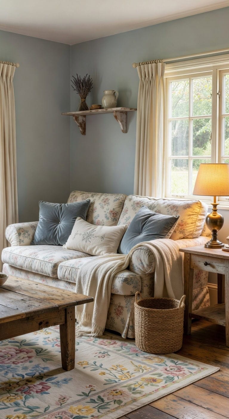 country cottage floral vignette