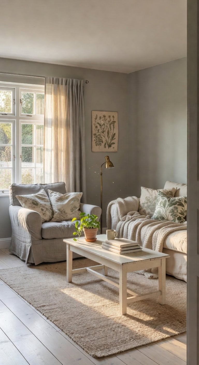 country style grey cream living