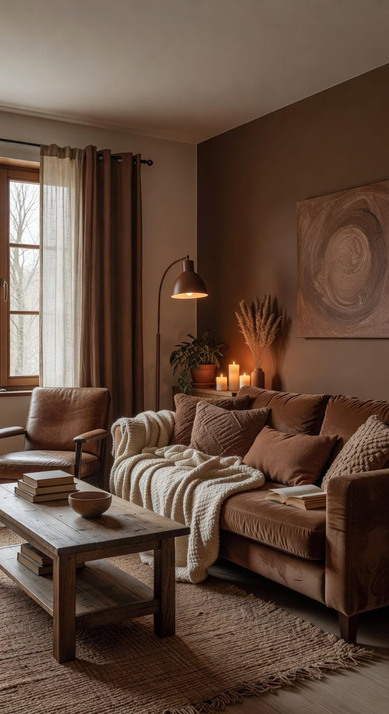 cozy brown hygge living