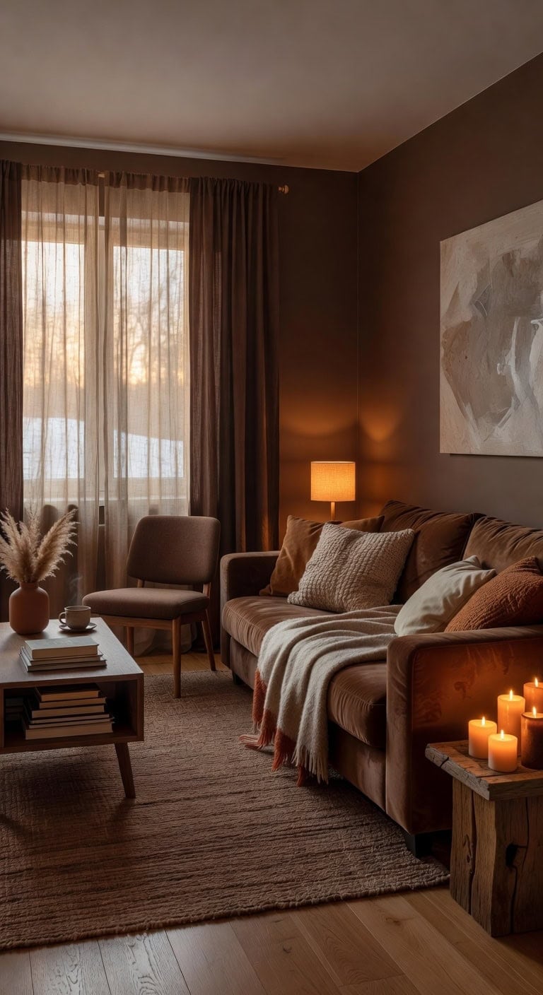 cozy chocolate hygge living