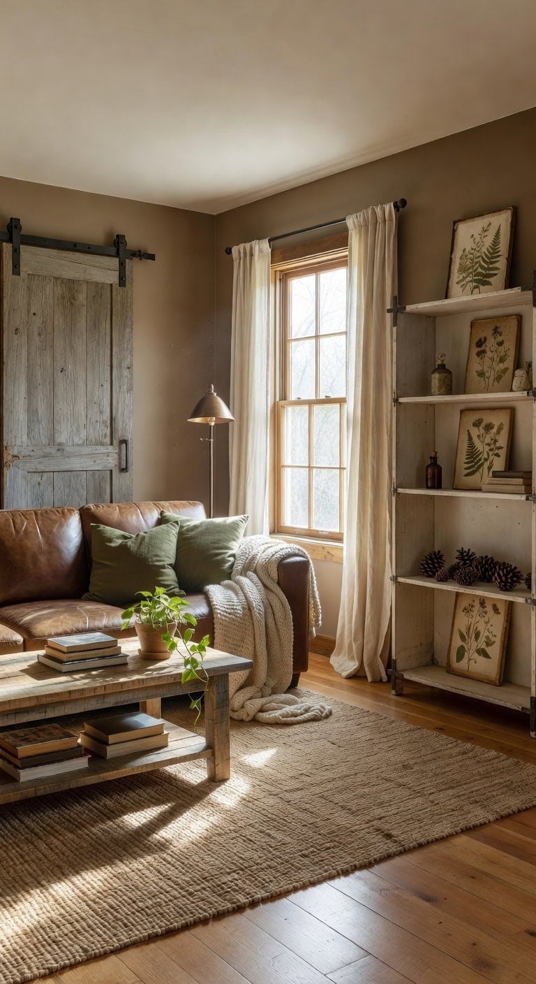 cozy farmhouse leather sanctuary