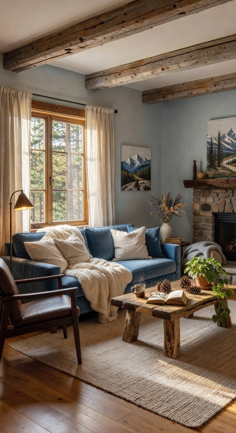 cozy lodge living room